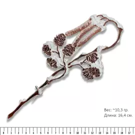 Silver brooch "Alder" from the collection "Herbarium of Tatyana Polyakova"