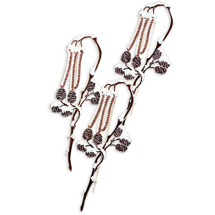 Silver brooch "Alder" from the collection "Herbarium of Tatyana Polyakova"