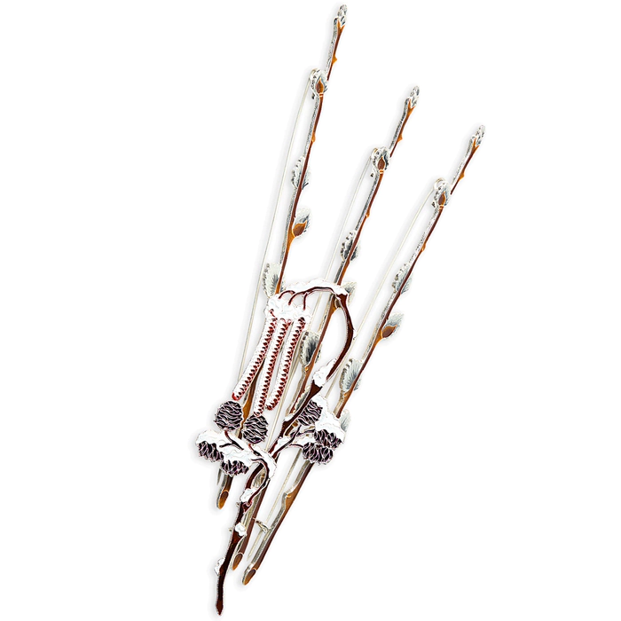 Silver brooch "Alder" from the collection "Herbarium of Tatyana Polyakova"