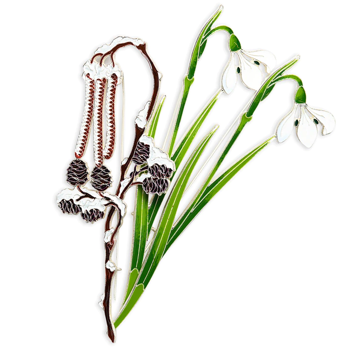Silver brooch "Alder" from the collection "Herbarium of Tatyana Polyakova"