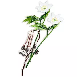 Silver brooch "Alder" from the collection "Herbarium of Tatyana Polyakova"