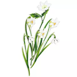 Silver brooch "Snowdrop" from the collection "Herbarium of Tatyana Polyakova"