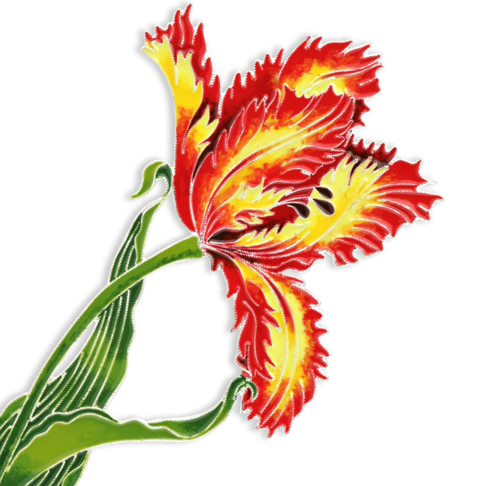 Silver brooch "Elaginsky tulip" from the collection "Herbarium of Tatyana Polyakova"