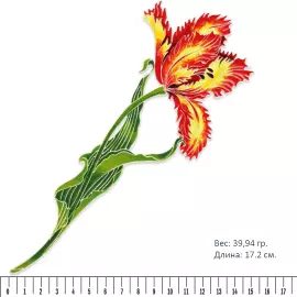 Silver brooch "Elaginsky tulip" from the collection "Herbarium of Tatyana Polyakova"