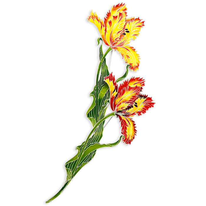 Silver brooch "Elaginsky tulip" from the collection "Herbarium of Tatyana Polyakova"