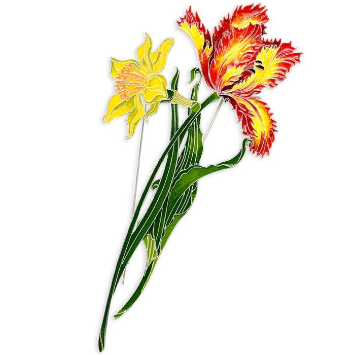 Silver brooch "Elaginsky tulip" from the collection "Herbarium of Tatyana Polyakova"