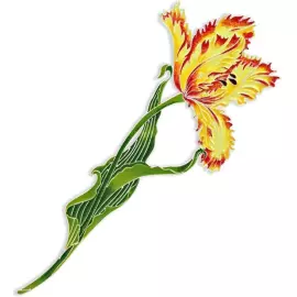 Silver brooch "Palace Tulip" from the collection "Herbarium of Tatyana Polyakova"
