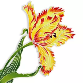 Silver brooch "Palace Tulip" from the collection "Herbarium of Tatyana Polyakova"