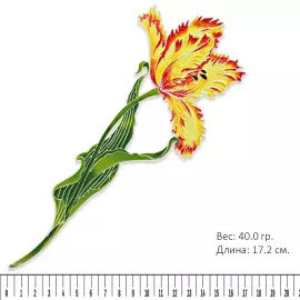 Silver brooch "Palace Tulip" from the collection "Herbarium of Tatyana Polyakova"