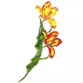 Silver brooch "Palace Tulip" from the collection "Herbarium of Tatyana Polyakova"