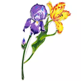 Silver brooch "Palace Tulip" from the collection "Herbarium of Tatyana Polyakova"