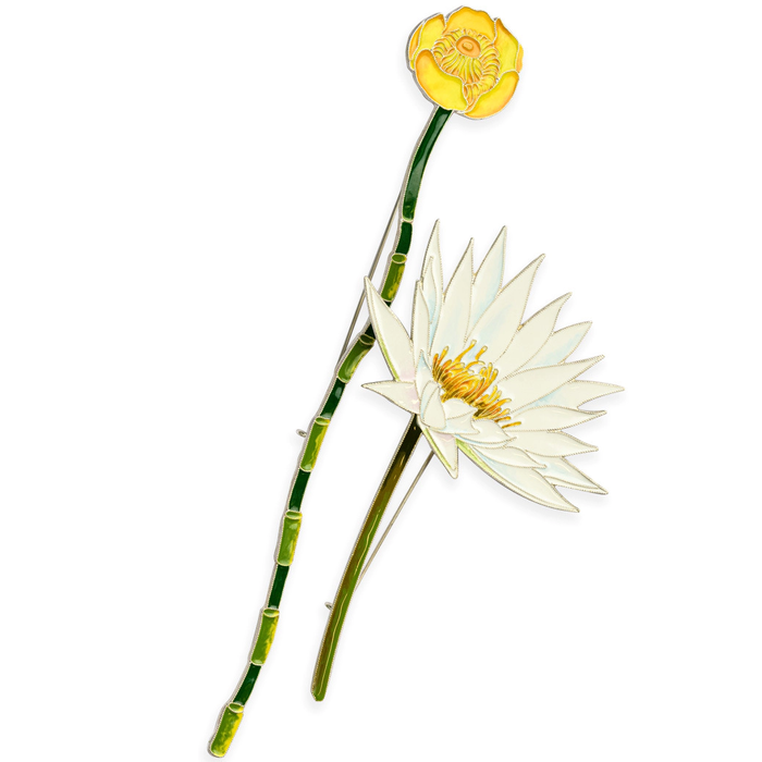 Silver brooch "Water Lily" from the collection "Herbarium of Tatyana Polyakova"