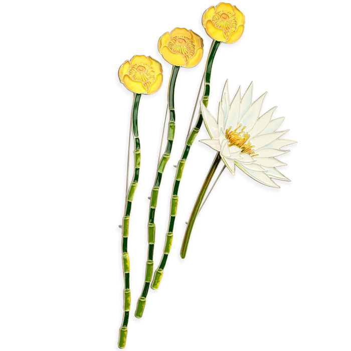 Silver brooch "Water Lily" from the collection "Herbarium of Tatyana Polyakova"