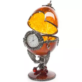 Часы-шкатулка из янтаря "Державные"