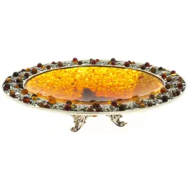 Блюдо "Виноградное" из янтаря