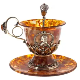 Чайный набор из янтаря "Пётр I"
