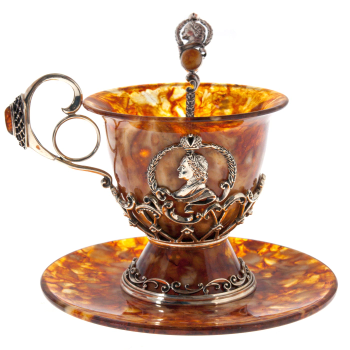 Tea set made of amber "Peter the Great"