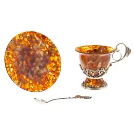 Чайный набор из янтаря "Пётр I"