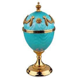 Ювелирная шкатулка-яйцо "Голубая волна"