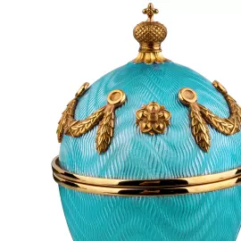 Ювелирная шкатулка-яйцо "Голубая волна"