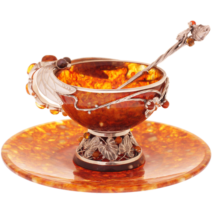 Dragonfly Amber Tea Set