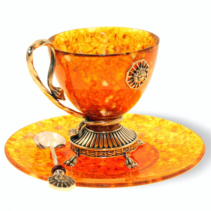 Amber tea set "Lion"