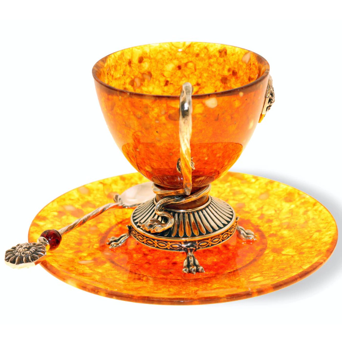 Amber tea set "Lion"