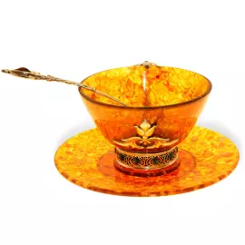 Чашка чайная из янтаря "Восточная сказка"