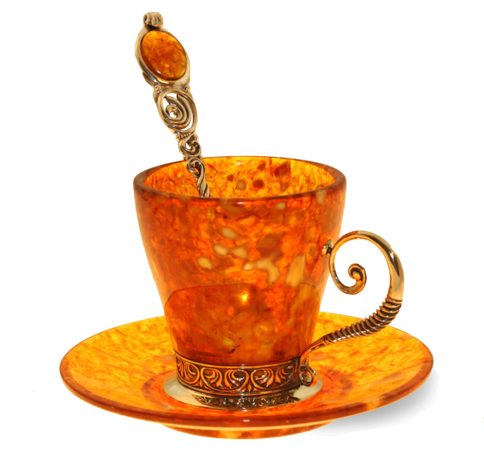Antique amber coffee set
