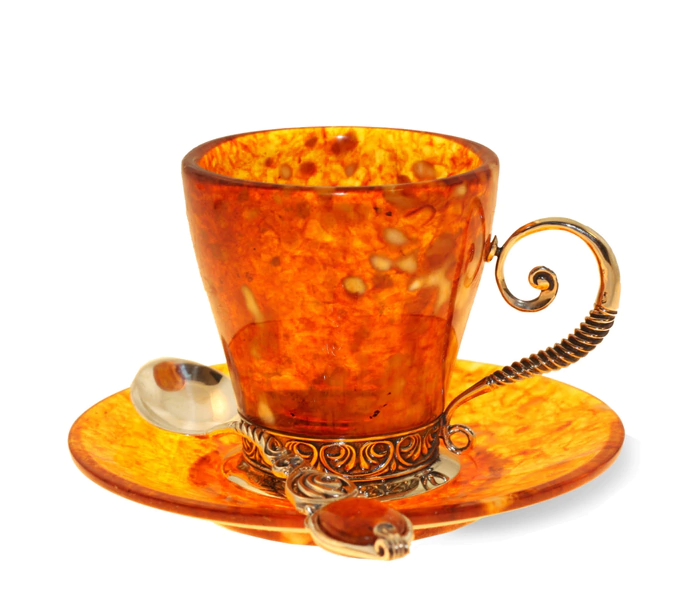Antique amber coffee set