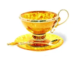 Чайный набор из янтаря "Виноград" с ложкой