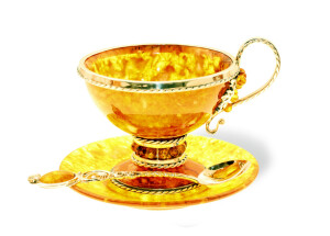Amber tea set "Grapes" with a spoon