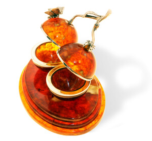 Souvenir box made of amber "Cherries"