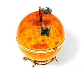 Шкатулка из янтаря "Райское яблоко"