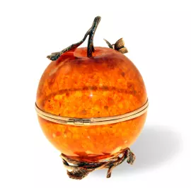 Шкатулка из янтаря "Райское яблоко"