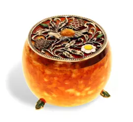 Шкатулка из янтаря "Малиновка"