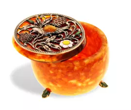 Шкатулка из янтаря "Малиновка"
