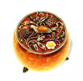 Шкатулка из янтаря "Малиновка"