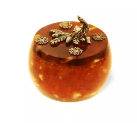 Шкатулка из янтаря "Зимняя сказка"