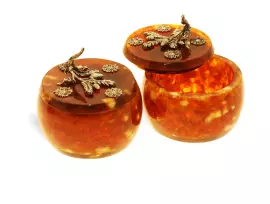 Шкатулка из янтаря "Зимняя сказка"