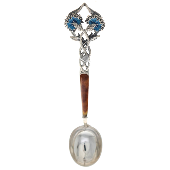 Silver spoon with amber "Cornflowers"