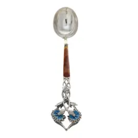 Silver spoon with amber "Cornflowers"