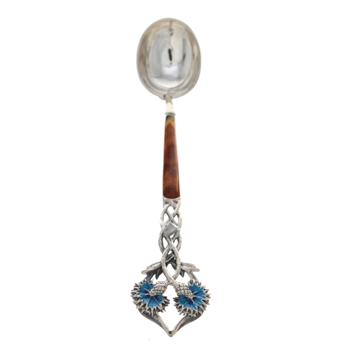 Silver spoon with amber "Cornflowers"