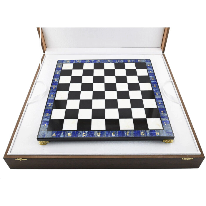 Gift chess made of lapis lazuli "Roman"