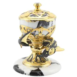 Элитная икорница из мрамора "Большой осетр" Златоуст, белая Элитная икорница из мрамора "Большой осетр" Златоуст, белая