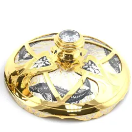 Элитная икорница из мрамора "Большой осетр" Златоуст, белая Элитная икорница из мрамора "Большой осетр" Златоуст, белая