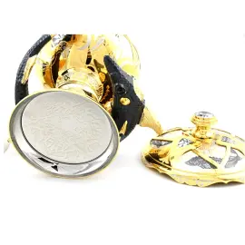 Элитная икорница из мрамора "Большой осетр" Златоуст, белая Элитная икорница из мрамора "Большой осетр" Златоуст, белая