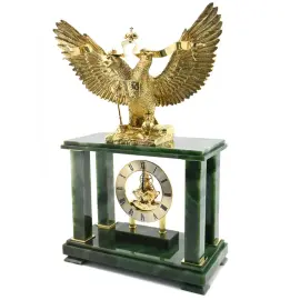 Каминные часы из нефрита "Двуглавый Орел"