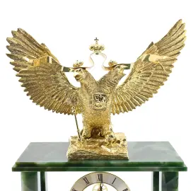 Каминные часы из нефрита "Двуглавый Орел"