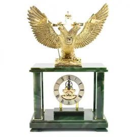 Каминные часы из нефрита "Двуглавый Орел"